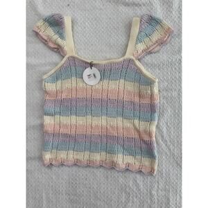 Andrea Rainbow knit Top Size M